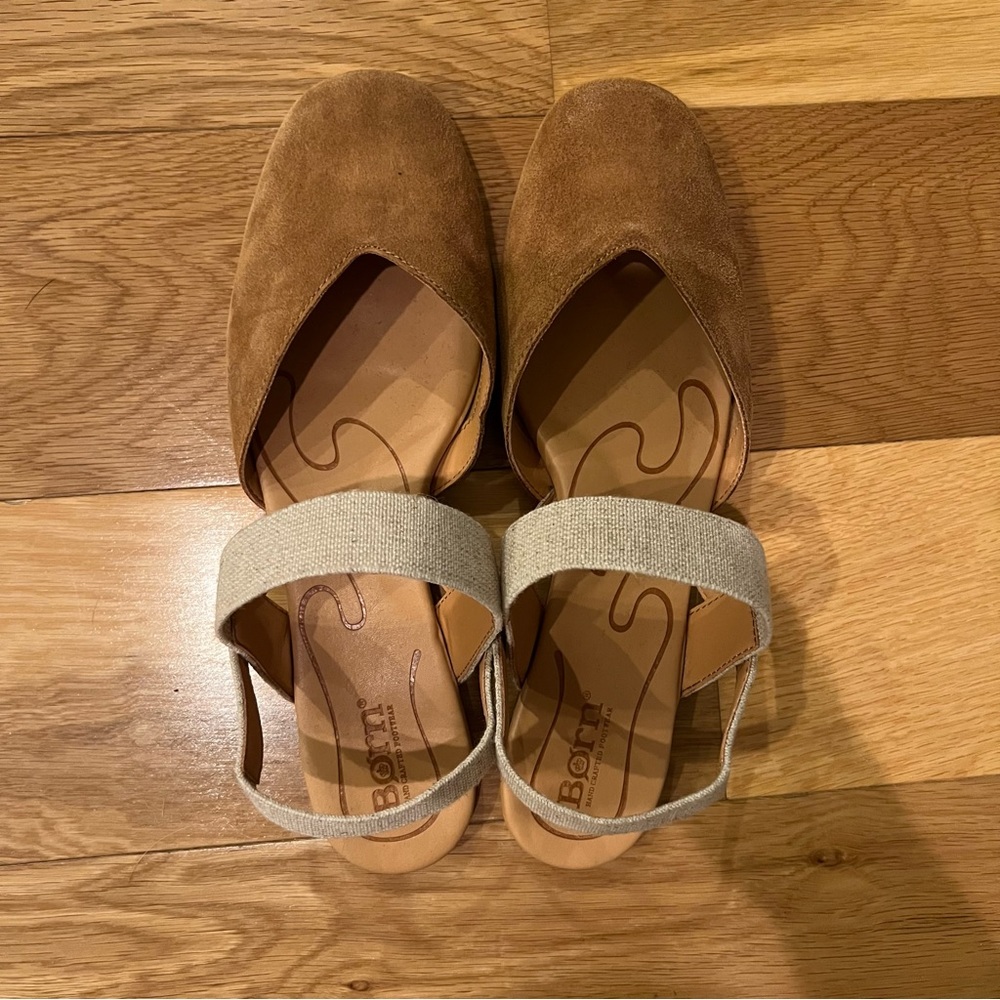 Born Leather and Fabric Sandals